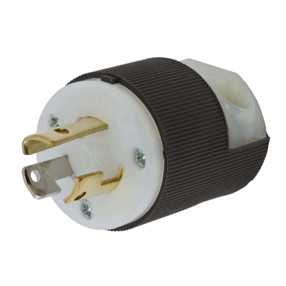 HUB HBL4770C CONN TL 15A 3W 277V MALE PLUG INSULGRIP 2P3W IP20 NEMA L7-15P BLK&WHT NYLON