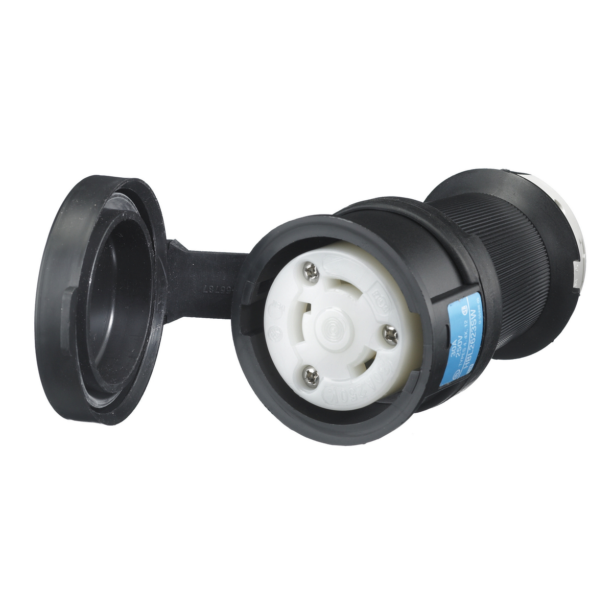 Product image for Connector L6-30R twlo cable+door 2P 30A 250V bk