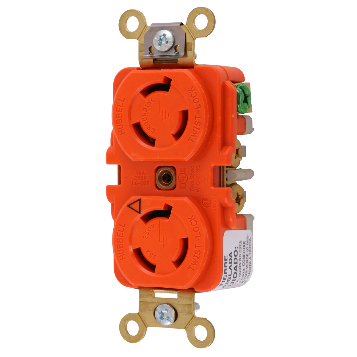 Product image for LKG DUP RCPT, IG, 15A 250V, L6-15R, OR