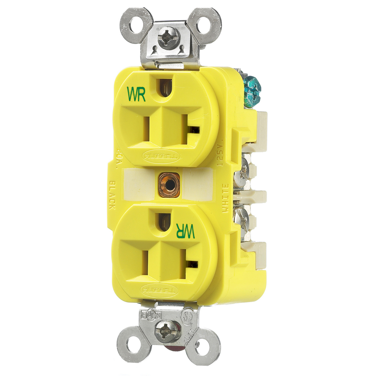 Product image for Receptacle 5-20R EHD duplexCR 2P 20A 125V yellow