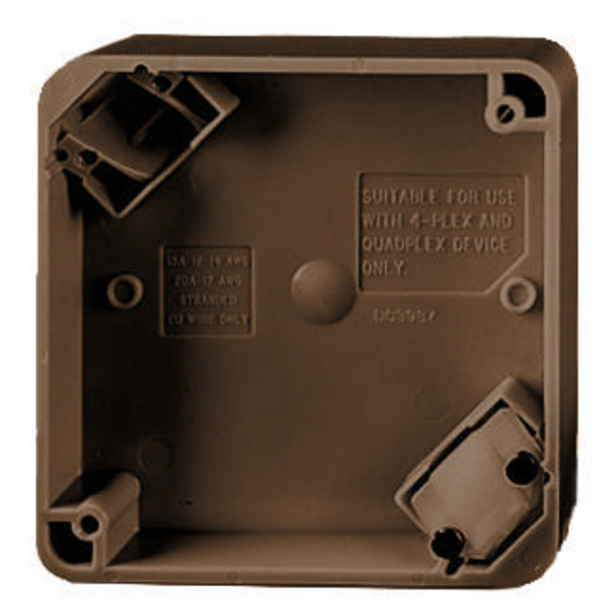 Product image for Box square portable polycarbonate brown 4"