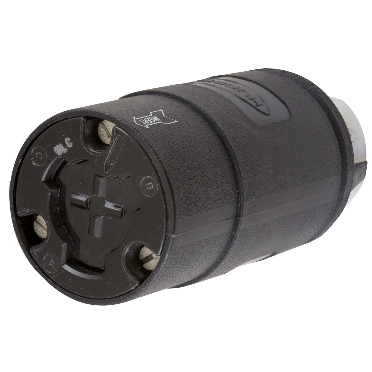 Product image for Body connector 2-pole 20A 125VAC black/white