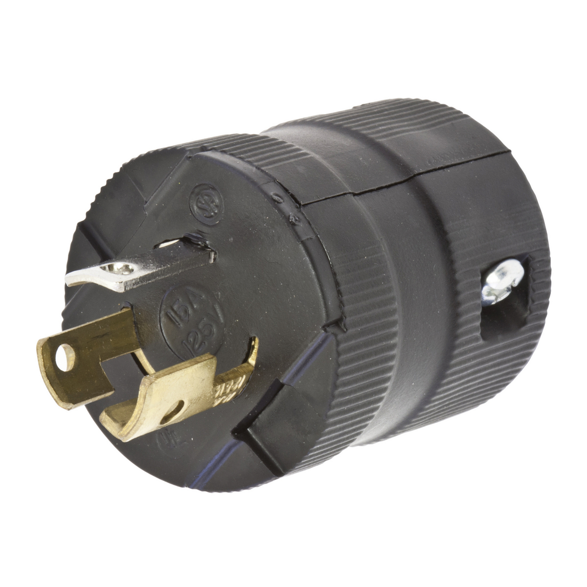 Product image for Plug valise twist-lock 2-pole 3-wire 0.5HP NEMA L5-15P 15A 125V black