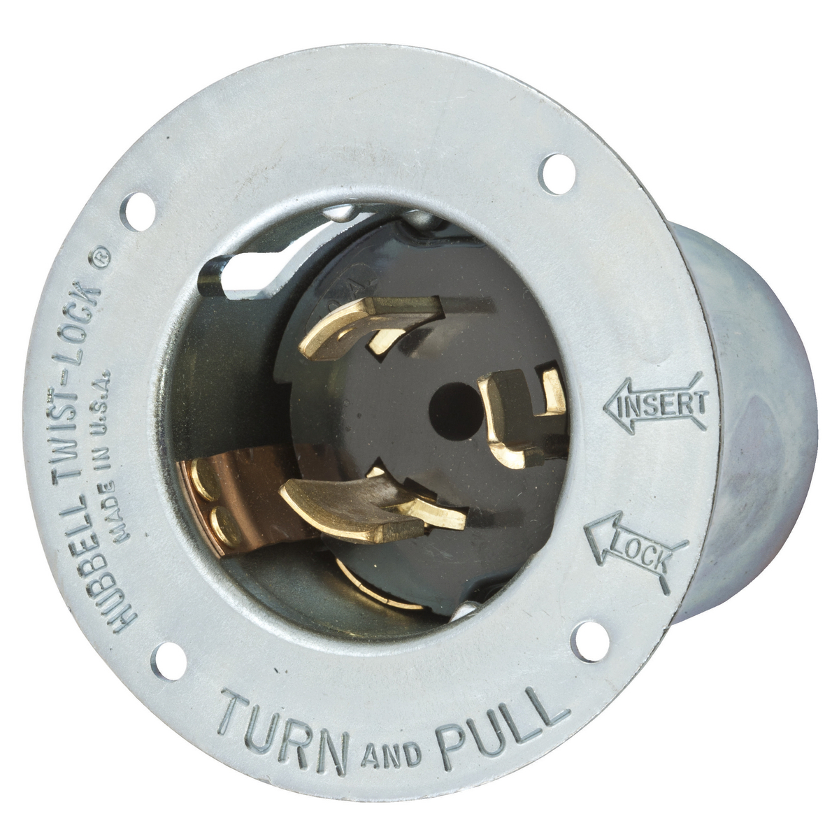 Product image for Inlet flanged 2-pole 3-wire 50A 125V
