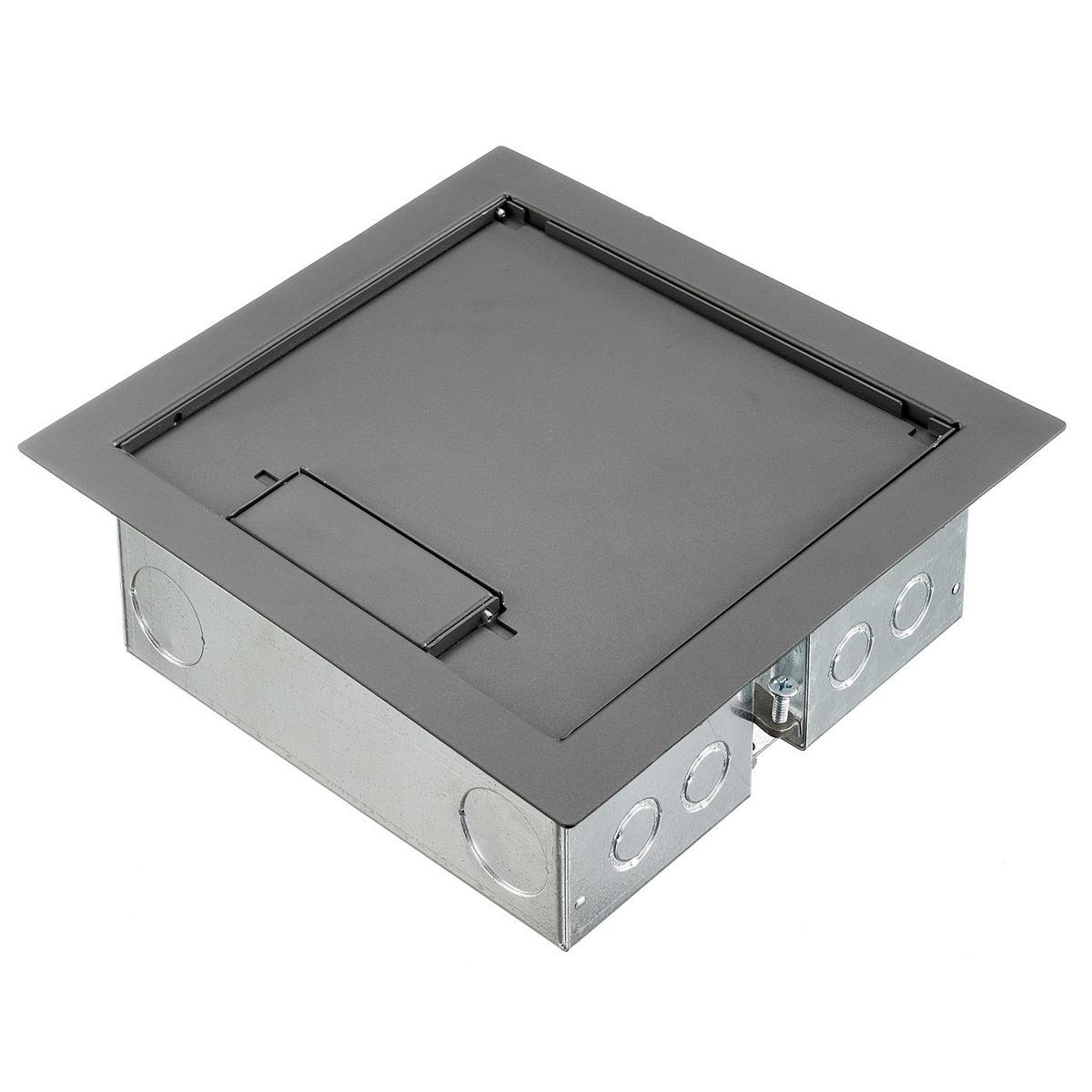 Product image for Box floor raised access 4-gang deep grey 10x10x4"