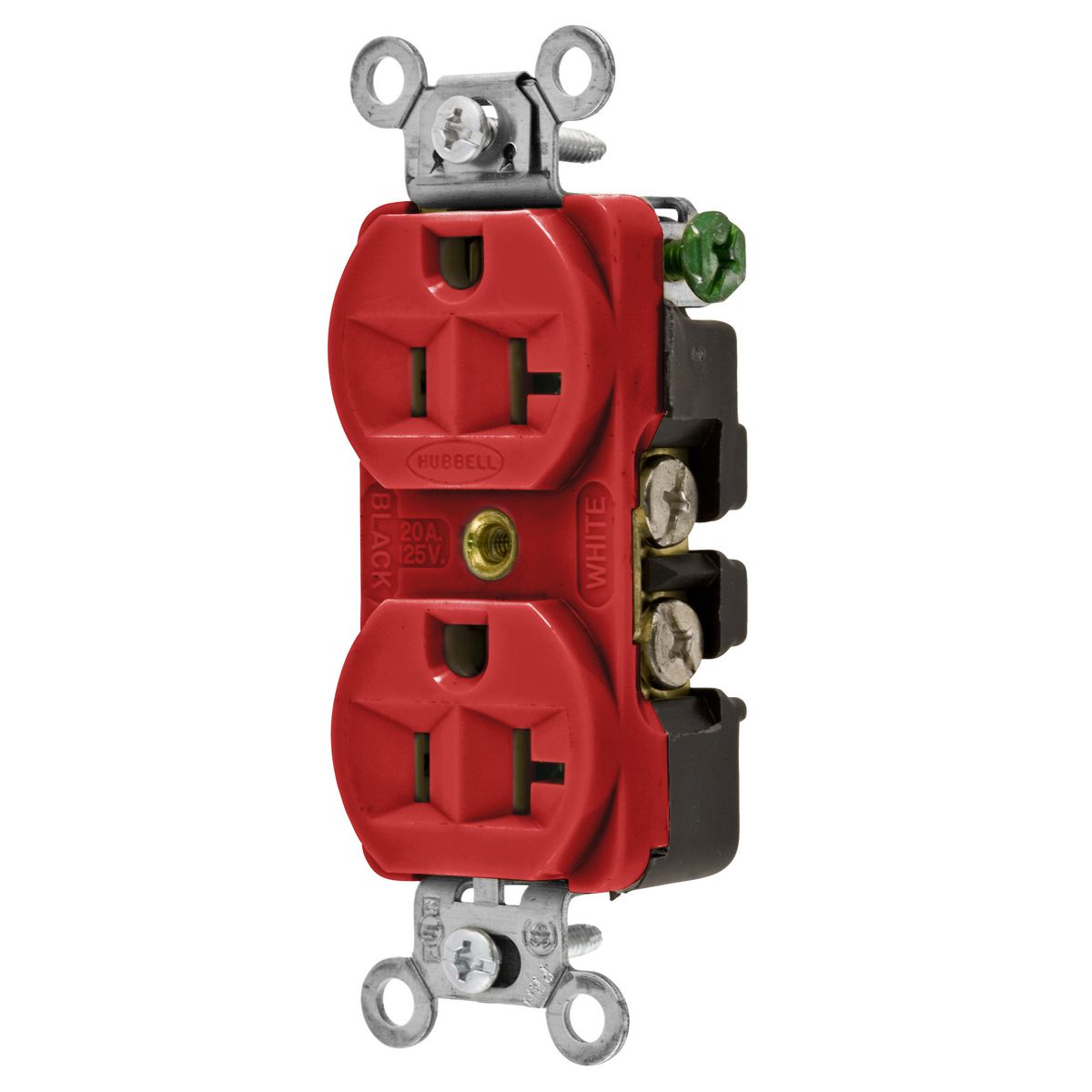 Product image for Receptacle 5-20R duplex groove 2P 20A 125V red