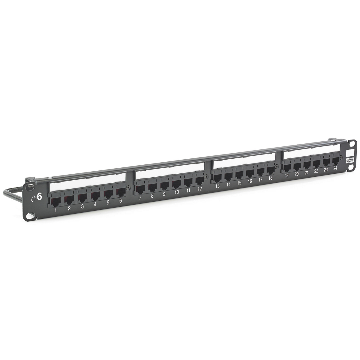 Product image for HUB HP624 PATCH PANEL CAT6 24PORT UNIVERSAL BLACK