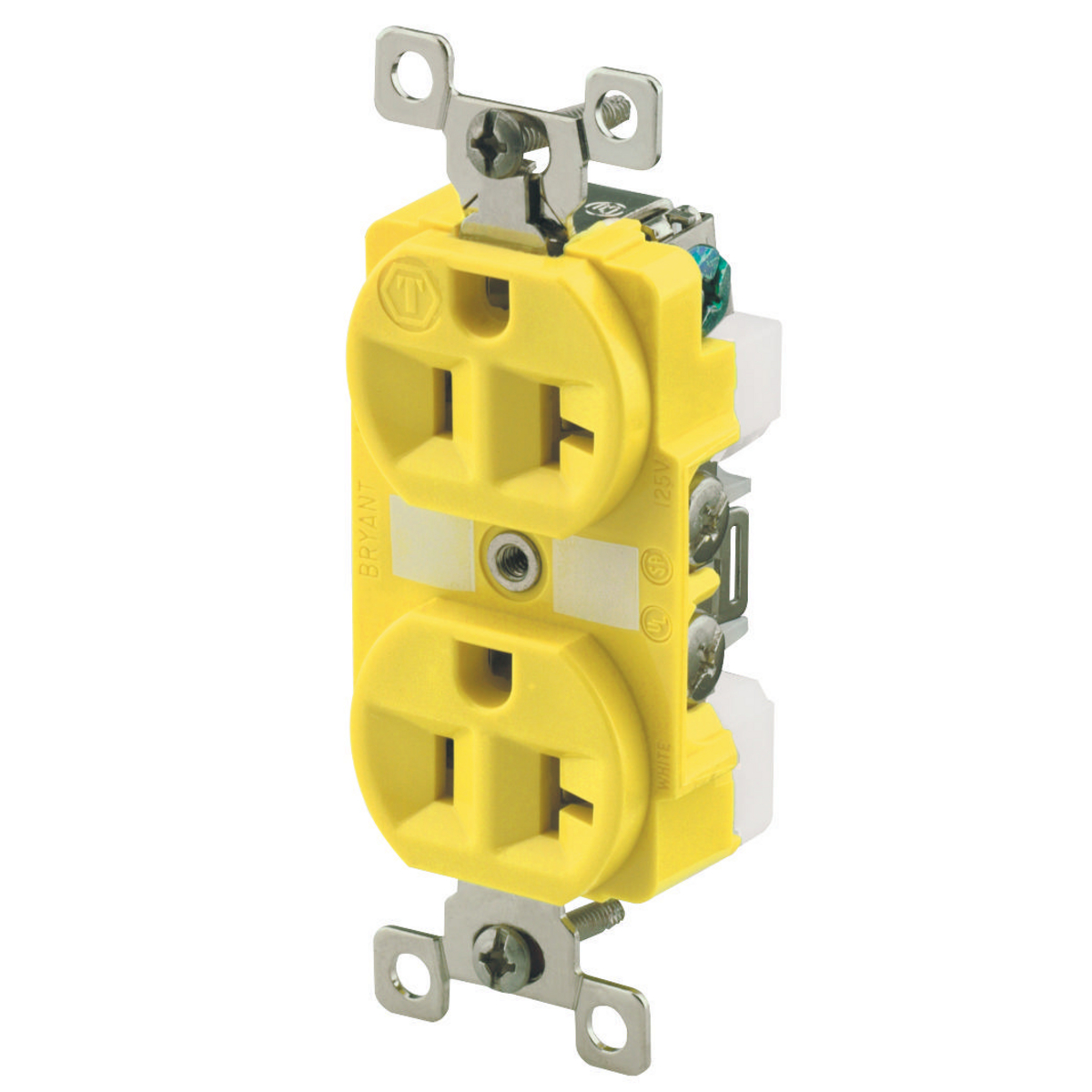 Product image for DUP RCPT, CM, 20A 125V, 5-20R, YL