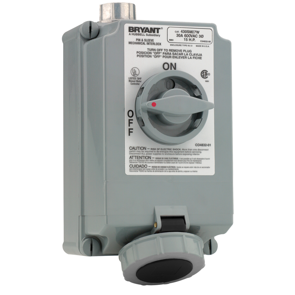 Product image for PS, IEC, MECHINT, 3P4W, 30A 3P 60 (MS90)