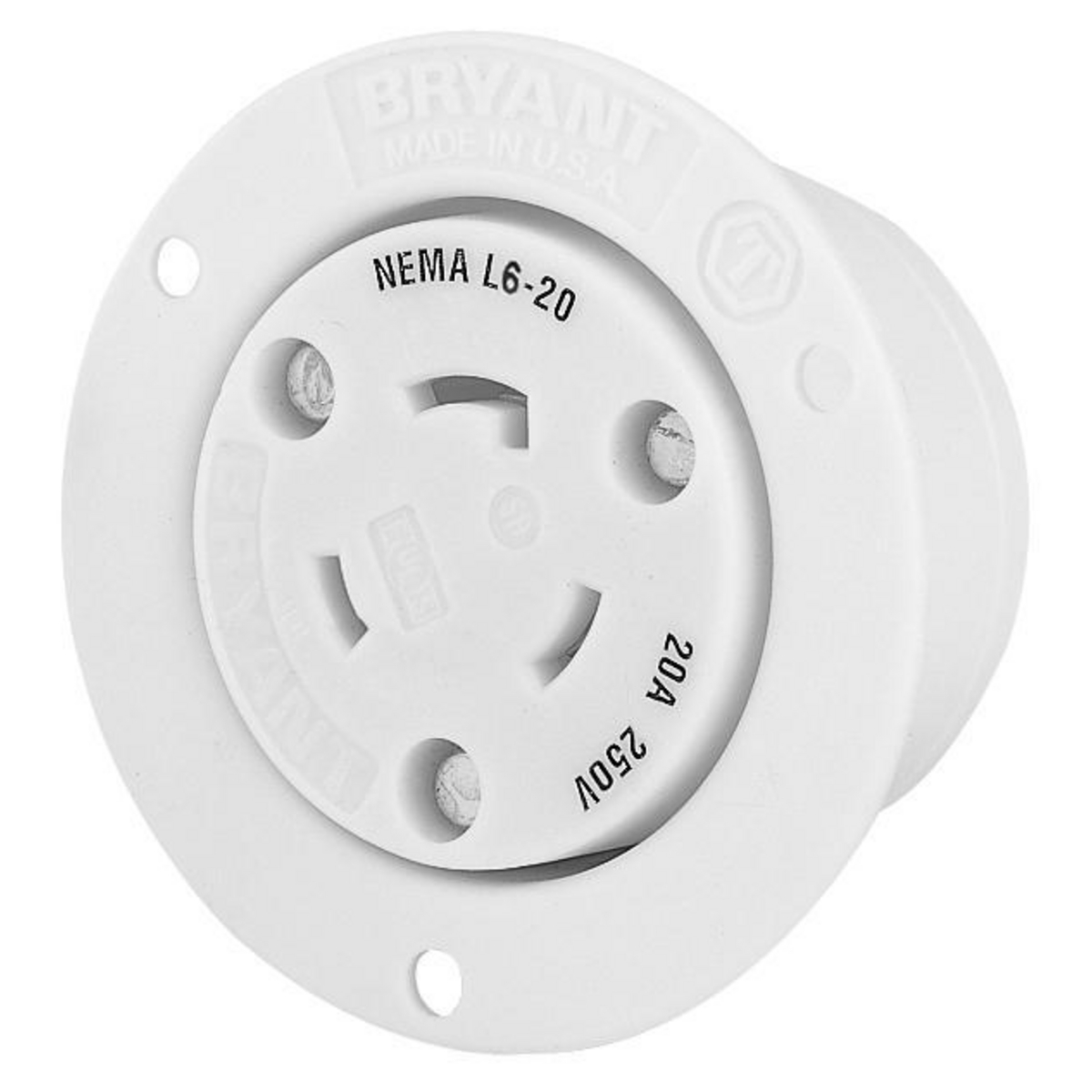 Product image for LKG FLG-RCPT, 20A 250V, L6-20R, WH