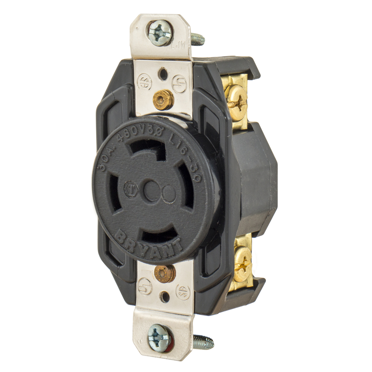 Product image for LKG RCPT, 30A 3PH 480V, L16-30R,BK
