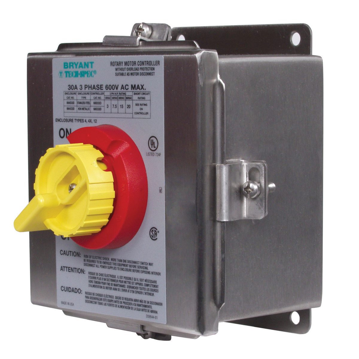 Product image for 30A 600V 3P RTRY DISC SW 4X SS