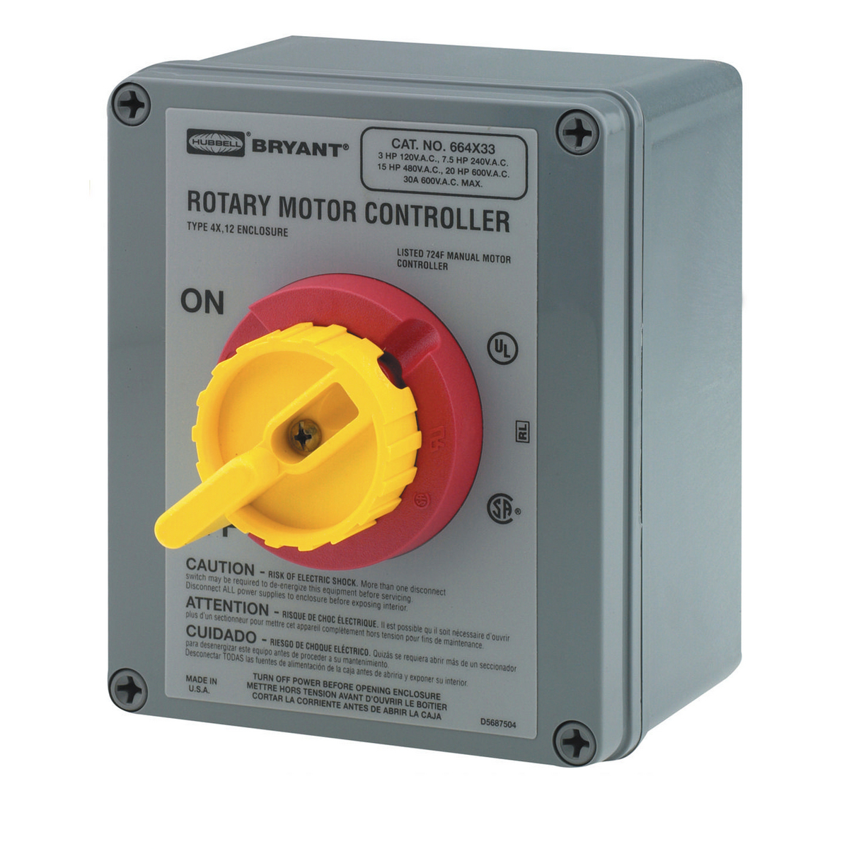 Product image for 30A 600V 3P RTRY DISC SW 4X PLAS