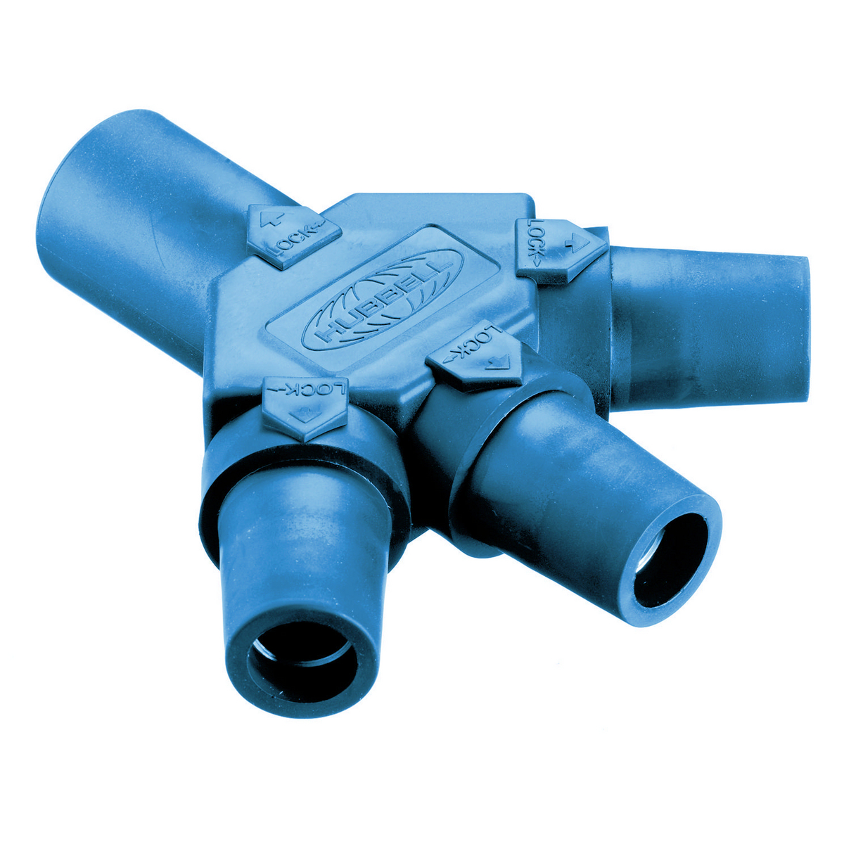 Product image for 3-Fer 1-pole 1-male to 3-female 400A 600VAC/250VDC blue