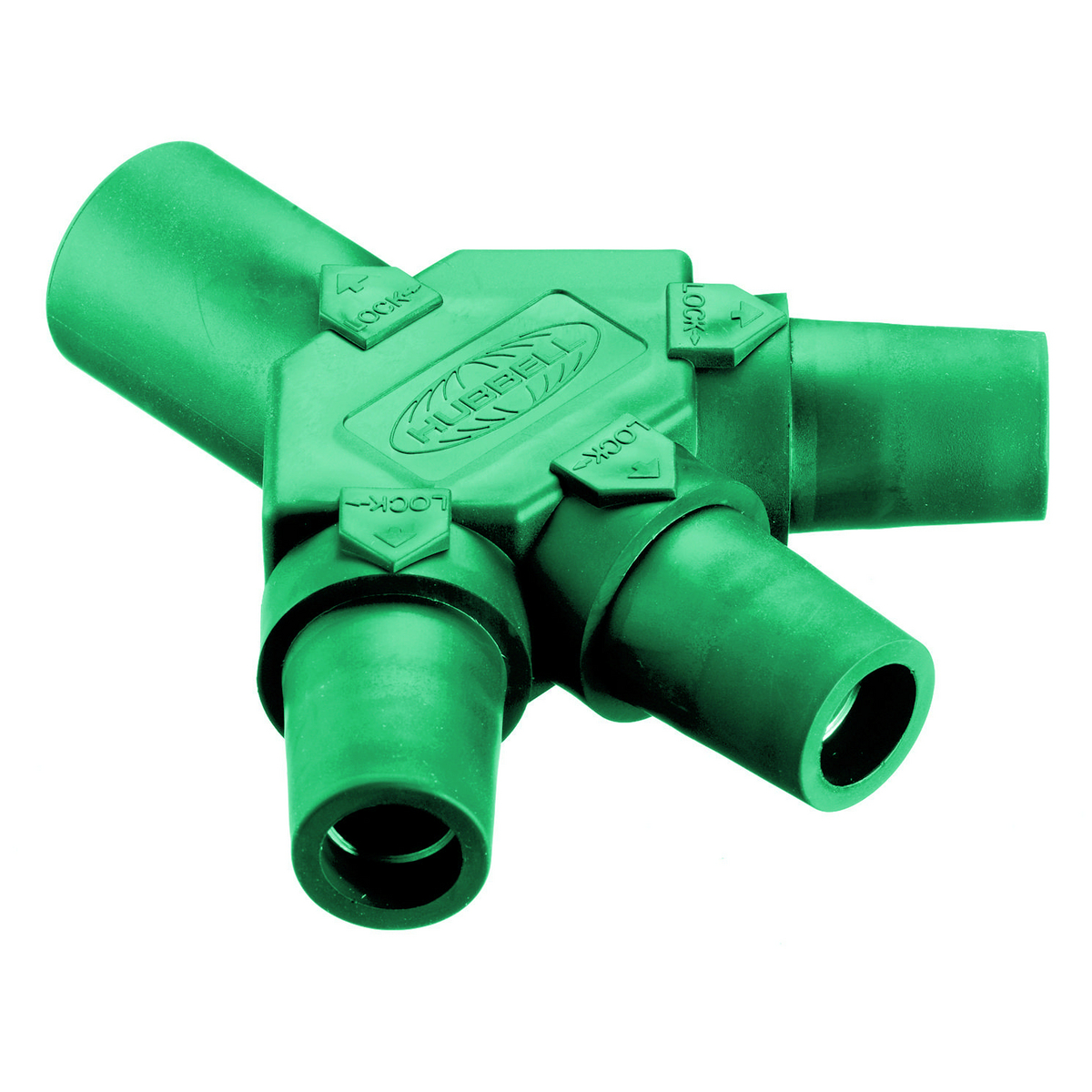 Product image for 3-Fer 1-pole 1-male to 3-female 400A 600VAC/250VDC green