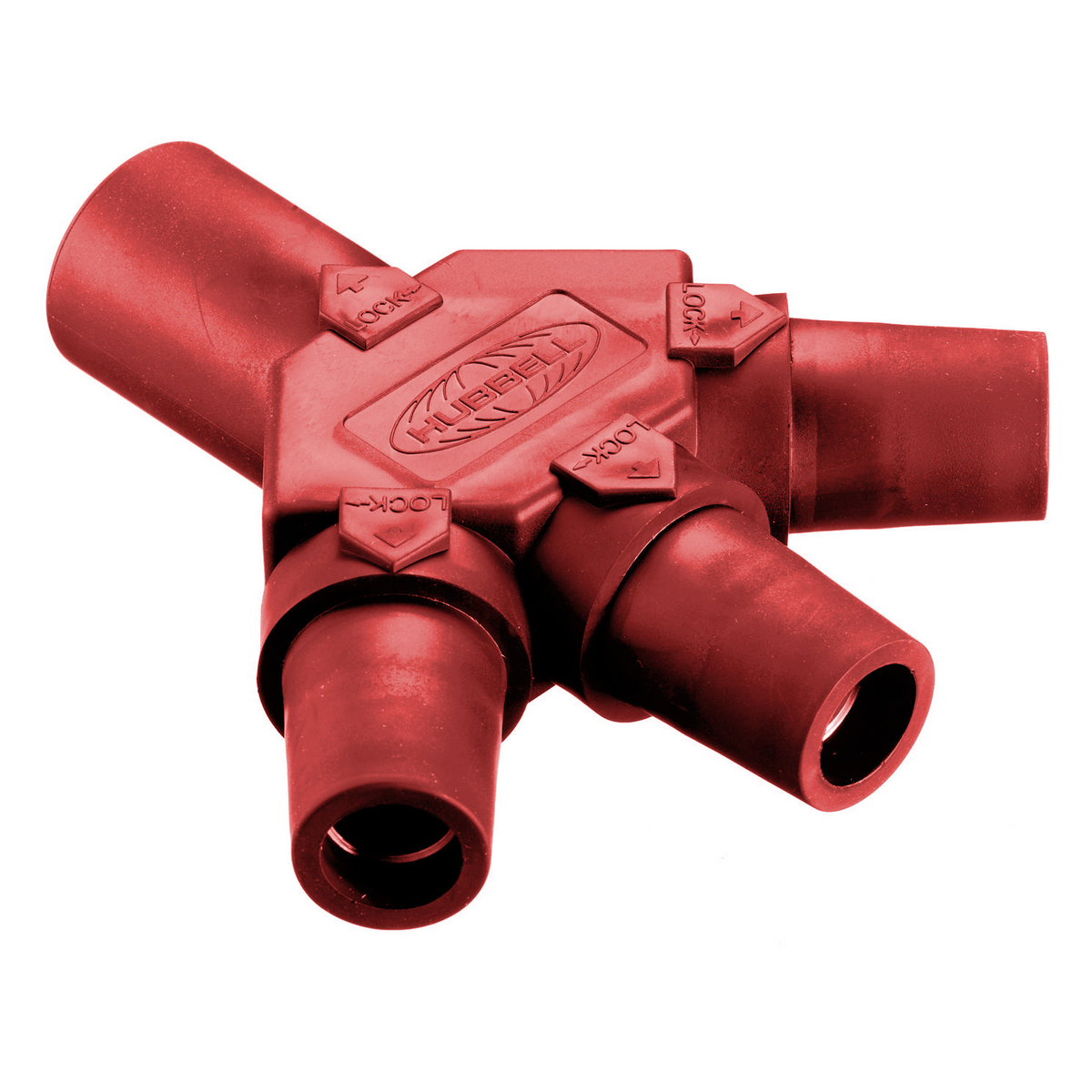 Product image for 3-Fer 1-pole 1-male to 3-female 400A 600VAC/250VDC red