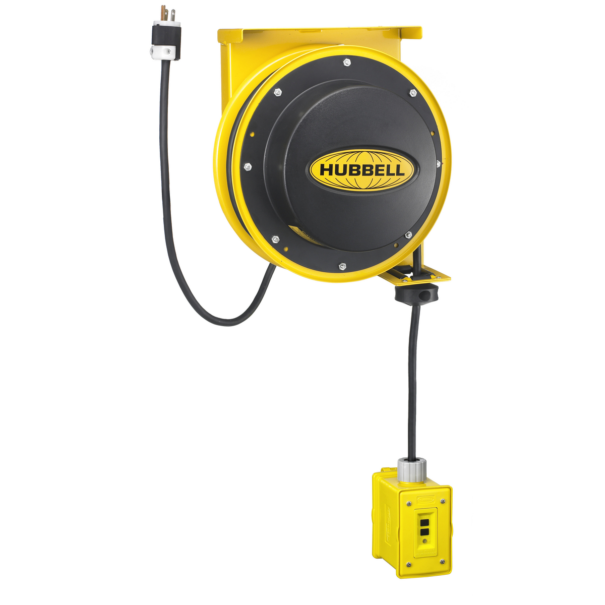 Product image for Reel power cord outlet box 20A 125VAC 45'