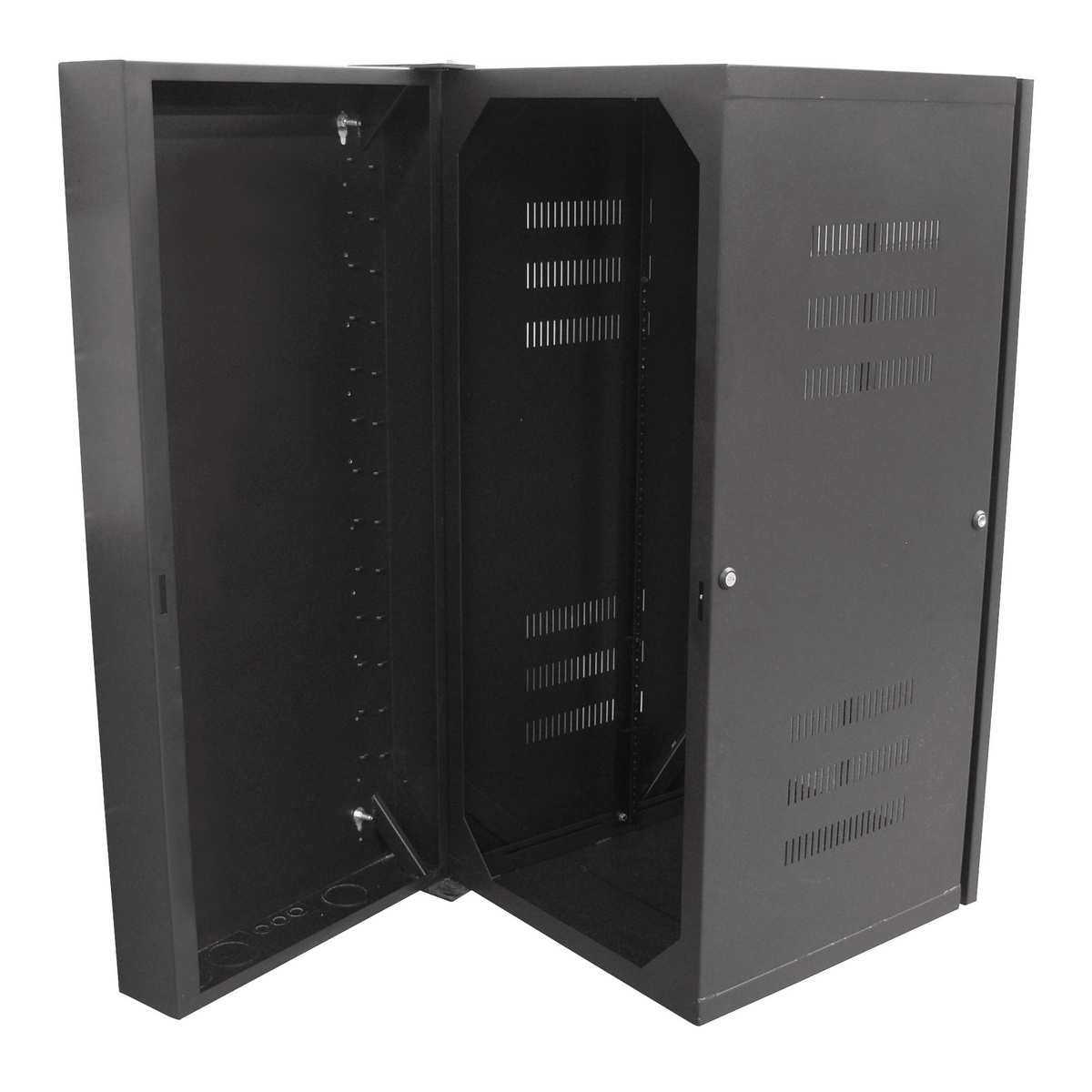 Product image for CABINET, QUADCAB,WALLMNT,3'HX26"D,SOL,BK