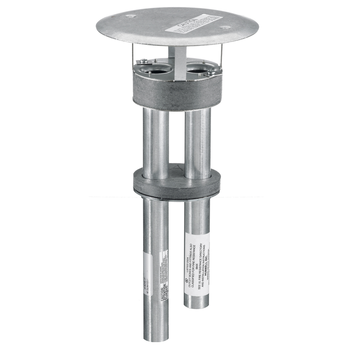 Product image for HUB S1PTFIT POKE THROUGH DUAL-CHANNEL SYSTEM-ONE 2 X 1" EMT STEMS FOR USE WITH