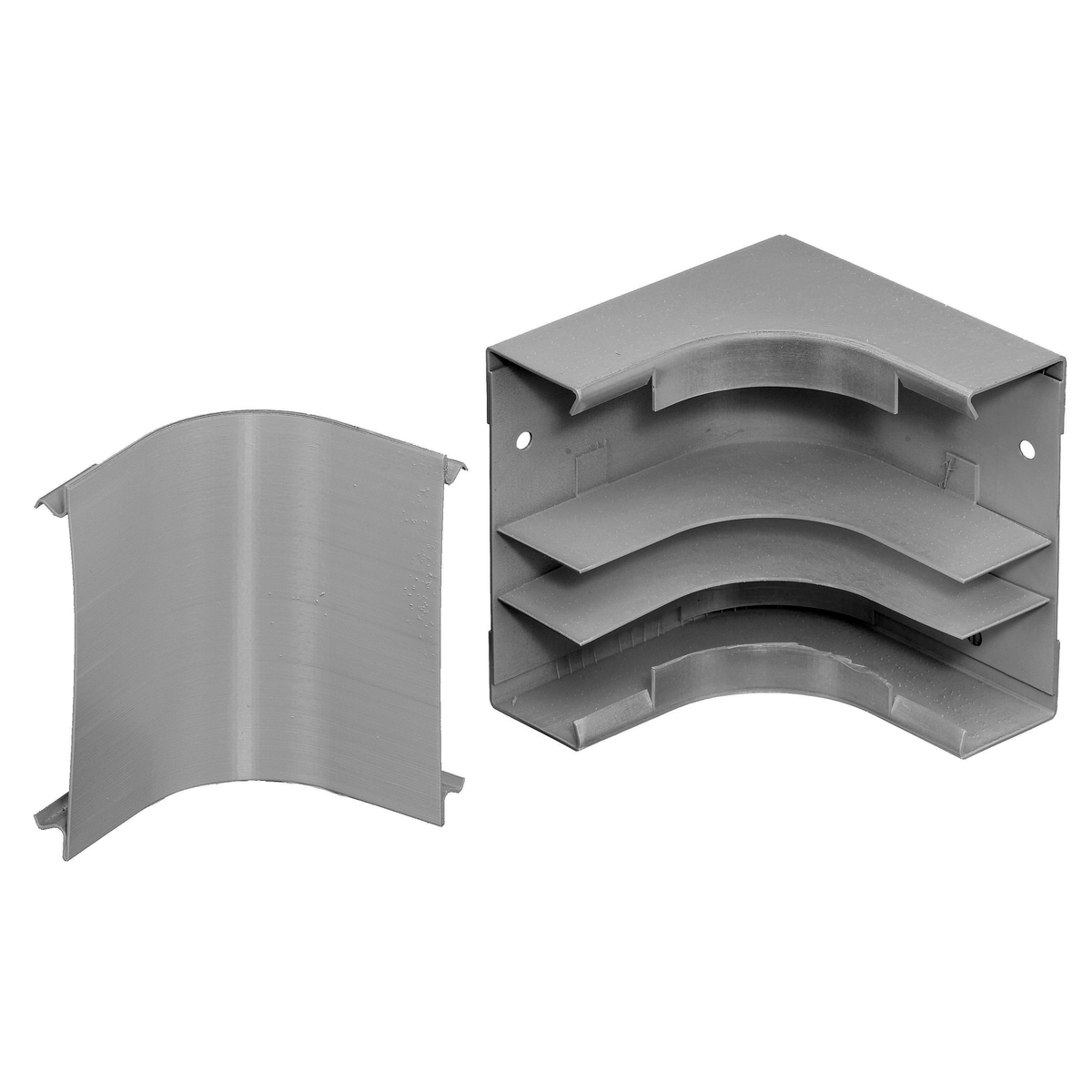 Product image for Elbow internal divided for inside surface grey 4.74x4.75"