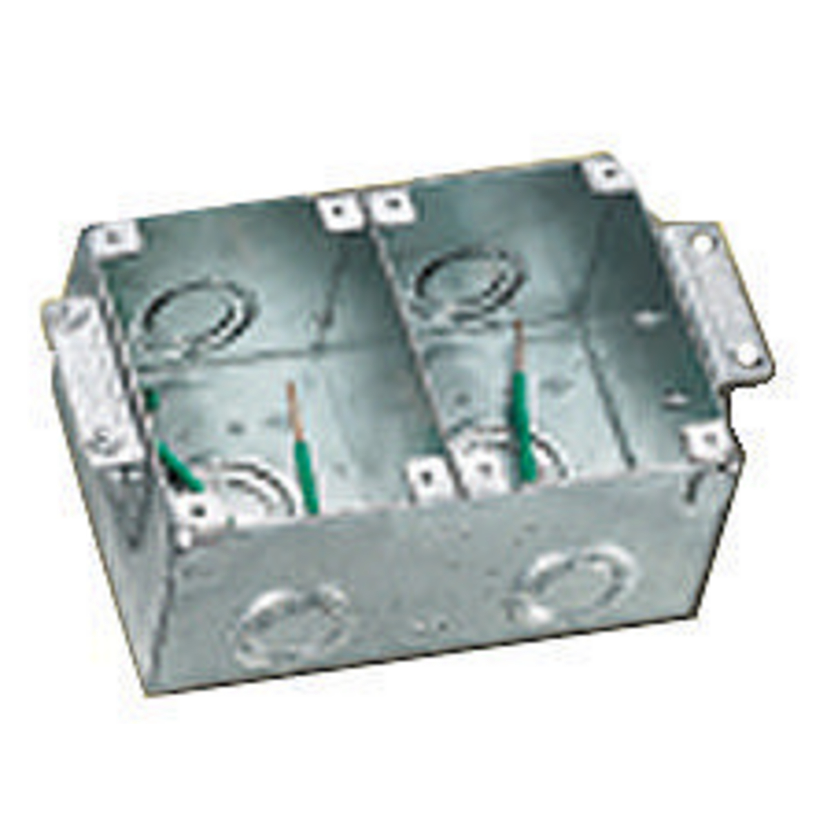 Product image for HUB B2482 BOX 2GANG FLUSH FLOORBOX STAMPED STEEL FOR WOODEN FLOORS