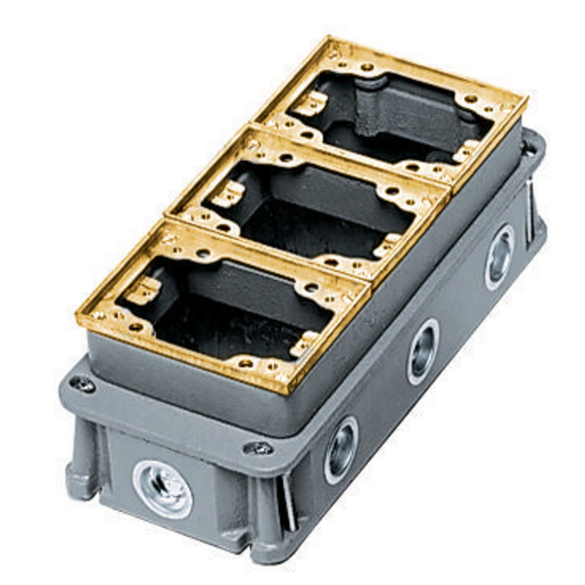 Product image for Box floor 3-gang rectangular cast iron 4.9x11.x3.38"