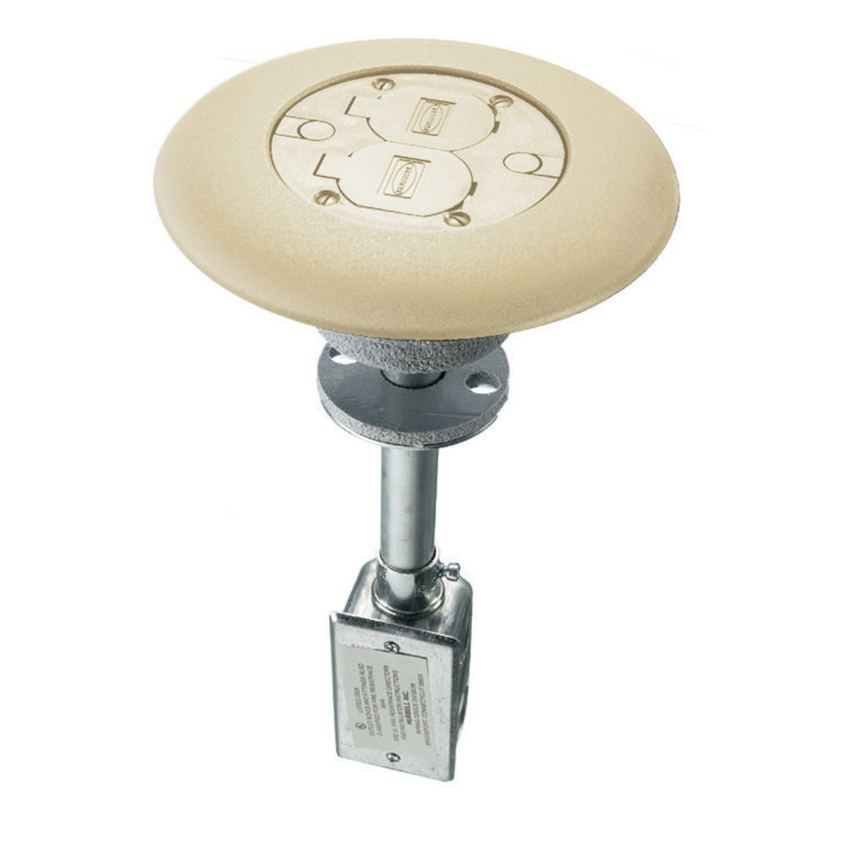 Product image for Unit poke-through duplex isolated ground ivory
