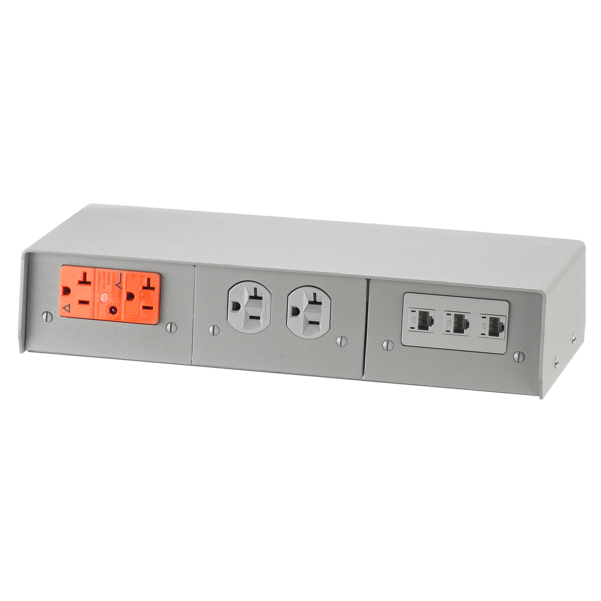 Product image for Fitting pedestal service 6gang aluminum grey