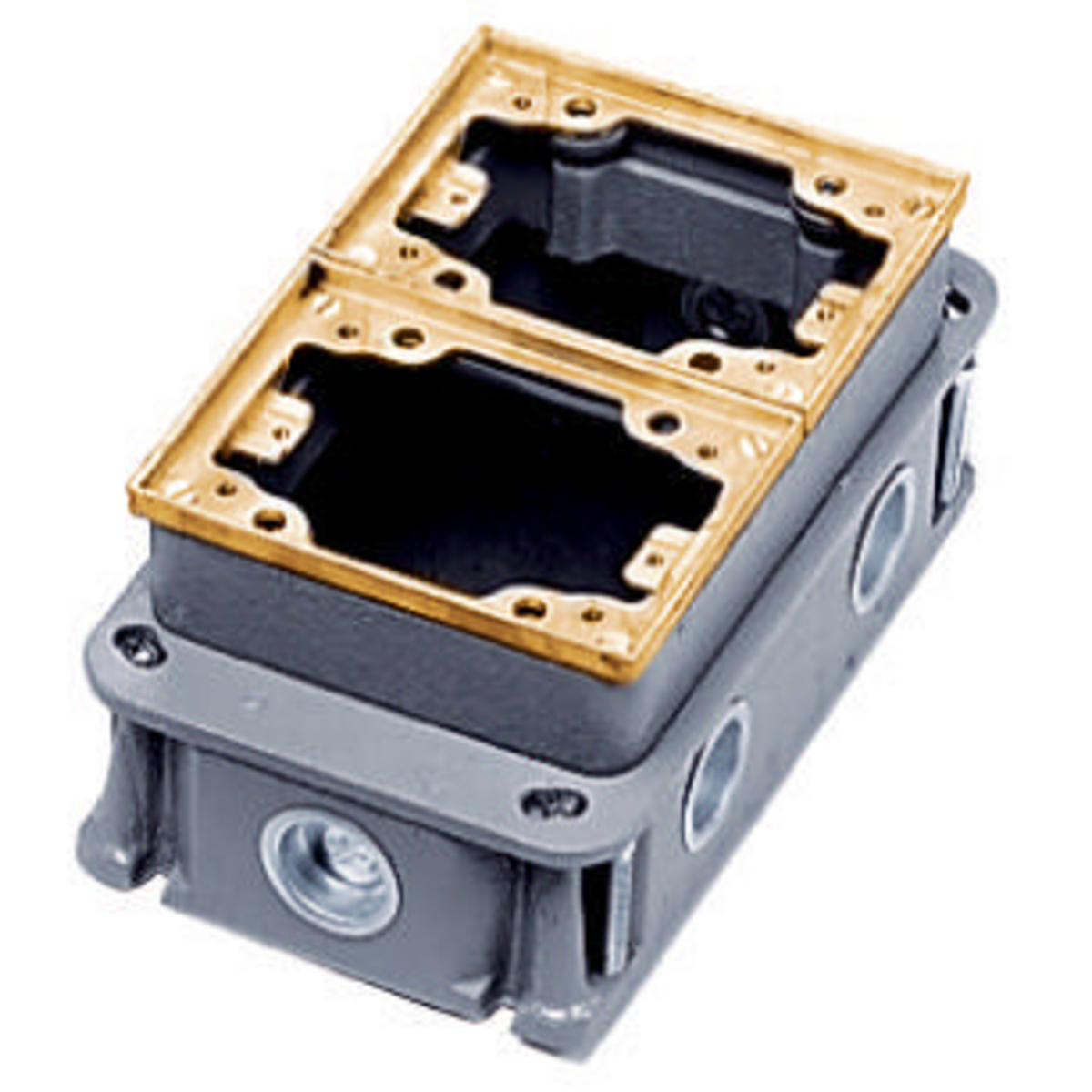 Product image for Floor box rectangle 2G deep ci 3.38x4.84x8.06in