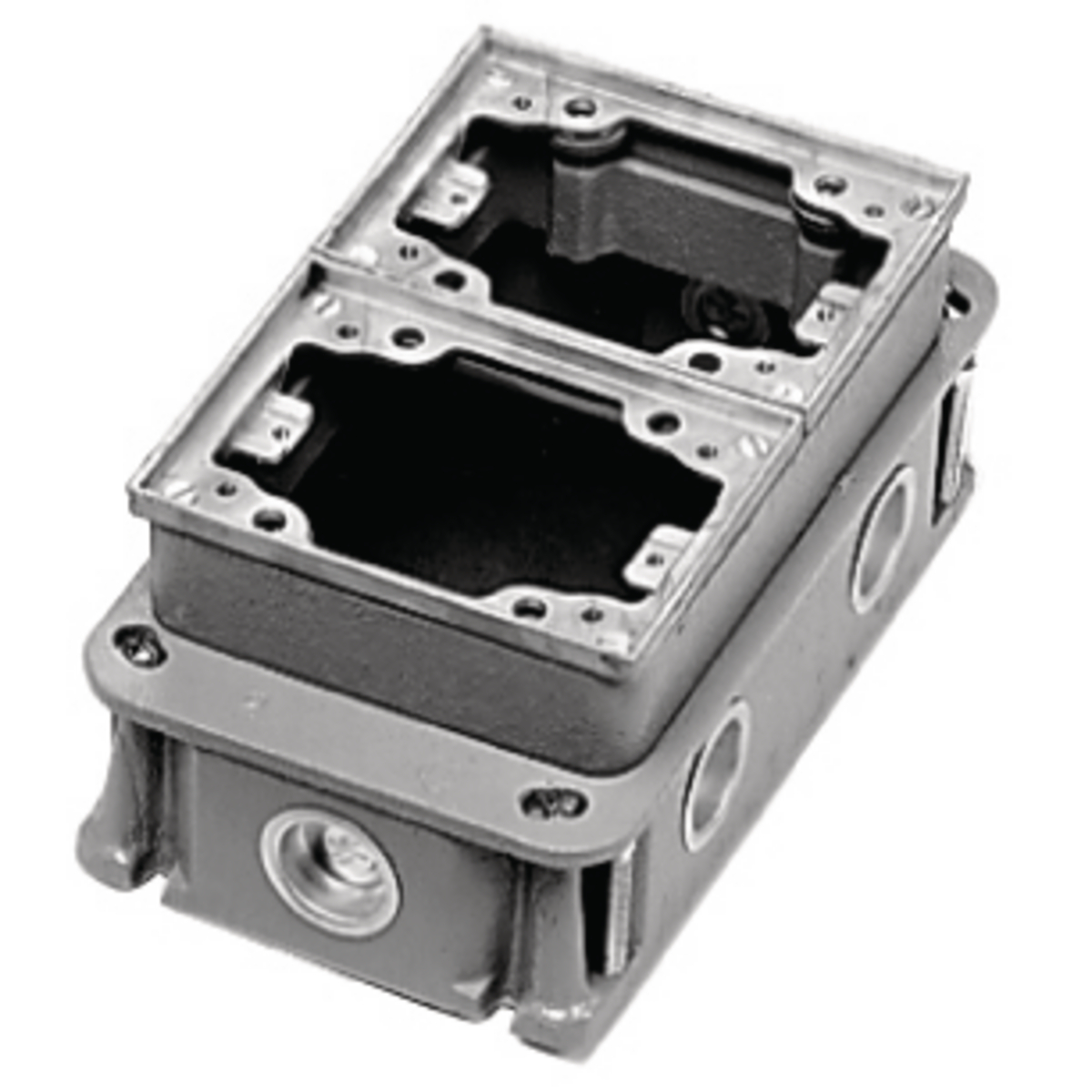 Product image for Box floor cast-iron 2-gang deep aluminium 4.84x8.06x3.38"