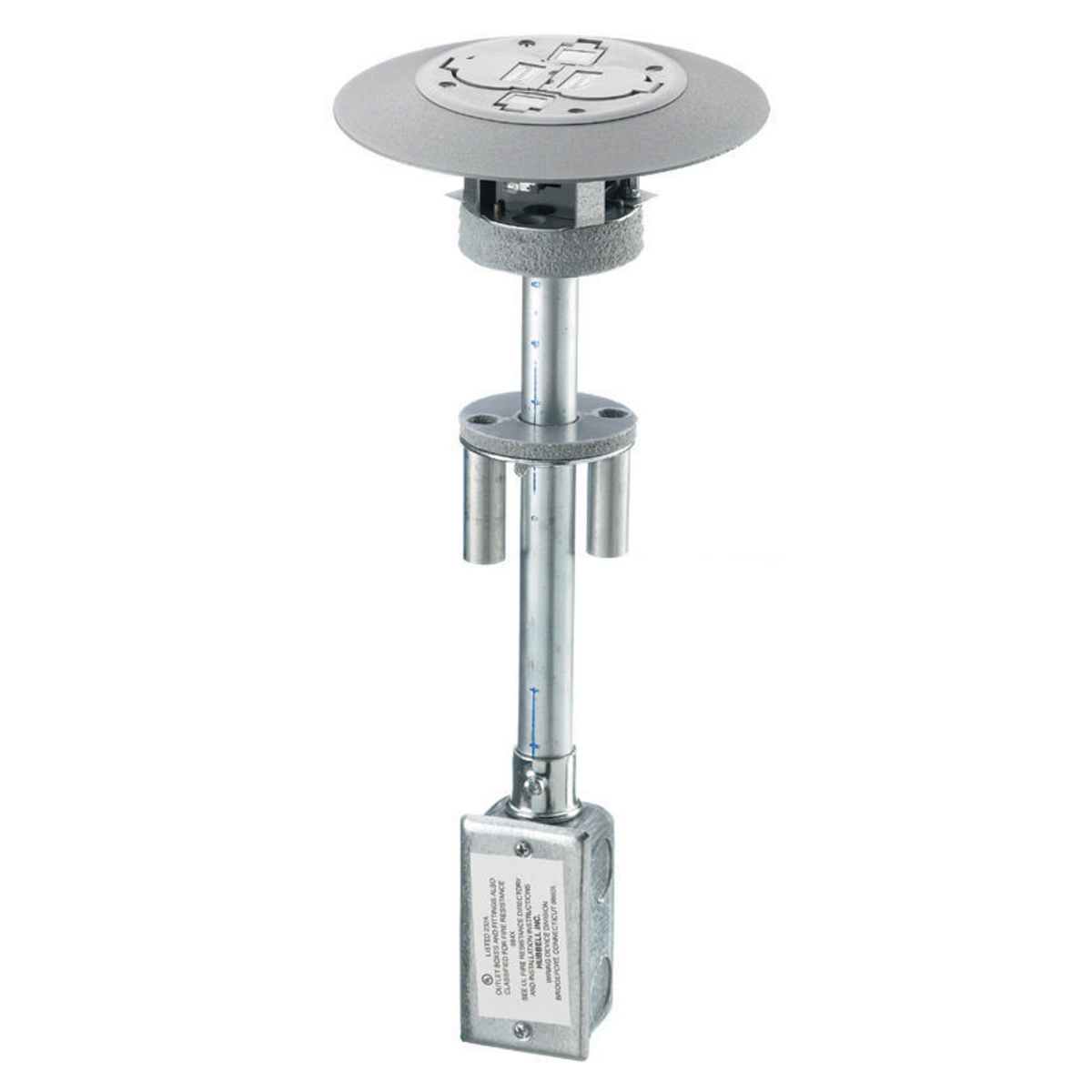 Product image for Unit poke-through isolated ground non-metallic grey