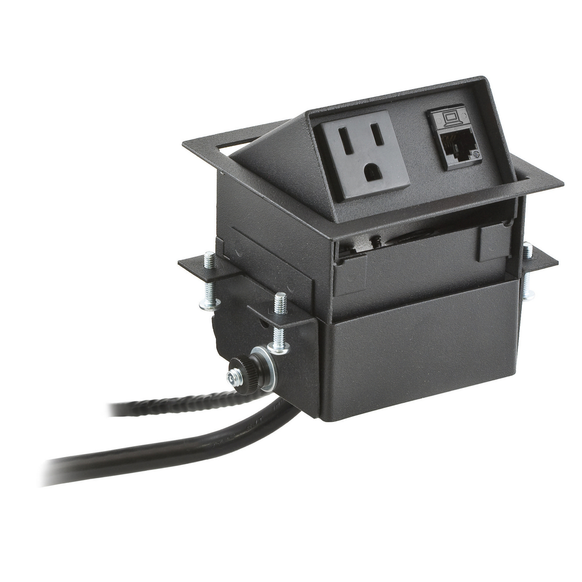 Product image for Box square mini lift-up 1-outlet 1-RJ45 15A black