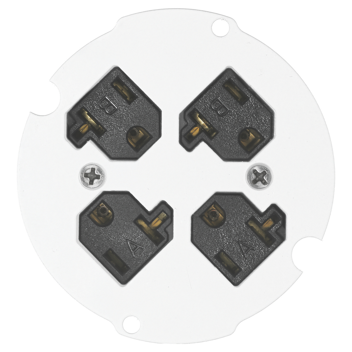Product image for S1R 4, SUB-PLATE, 20A QUAD RECEPTACLE