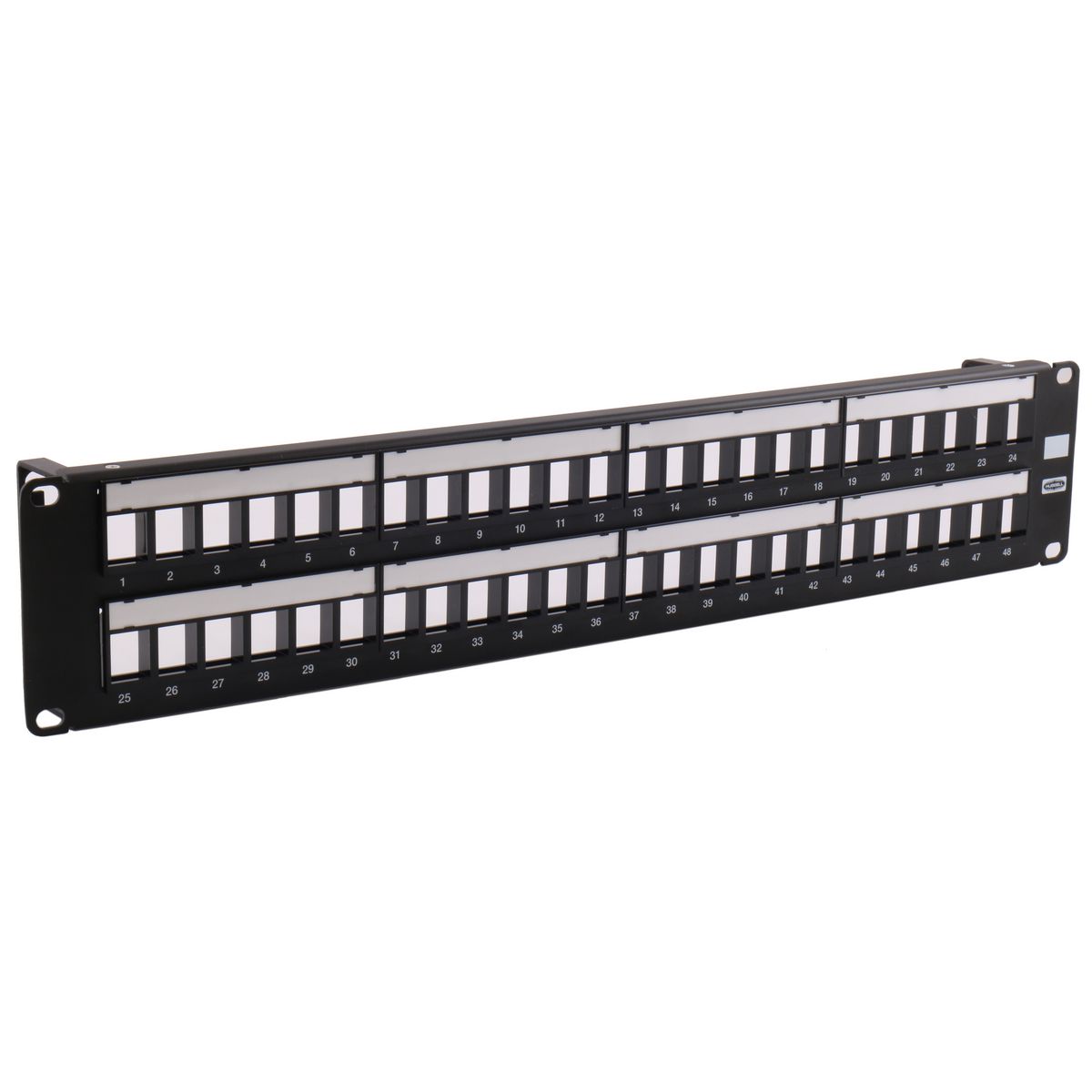 Product image for Panel jack multimedia flat 48-port black 19x3.5"