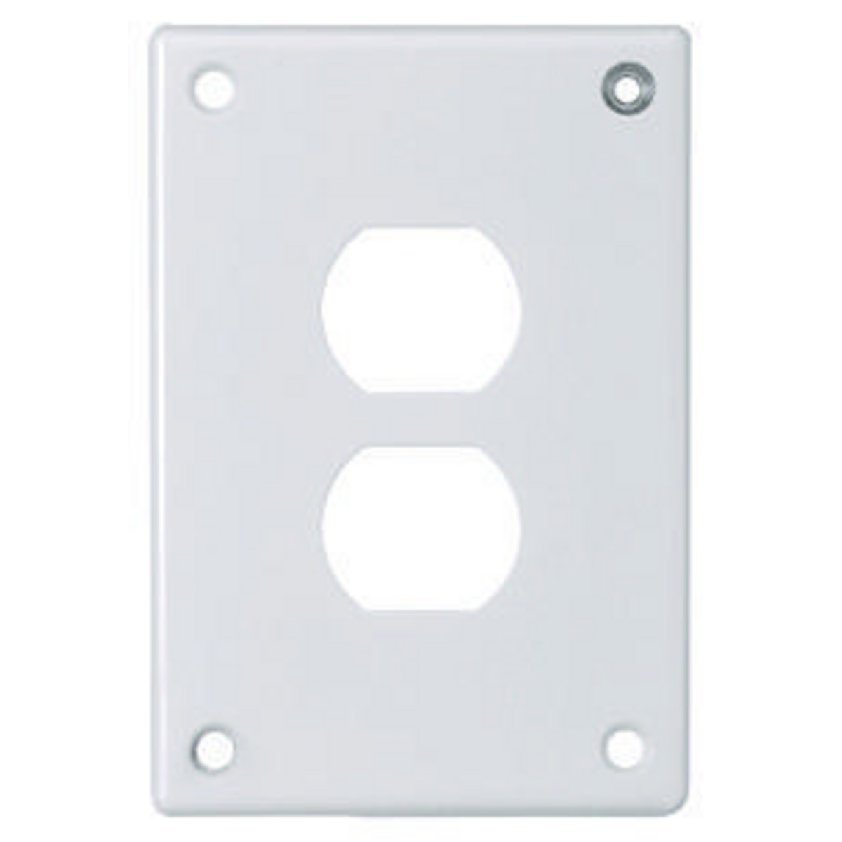 Product image for Wallplate security 1-gang 1-duplex steel white