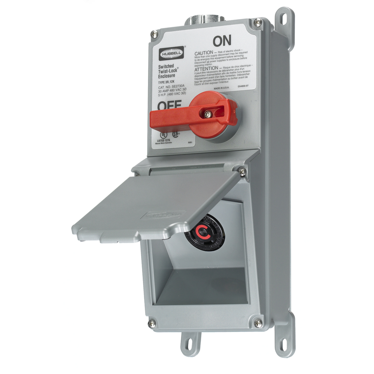 Product image for Outlet switch box+twlo#2730A 3P4W 30A 600V