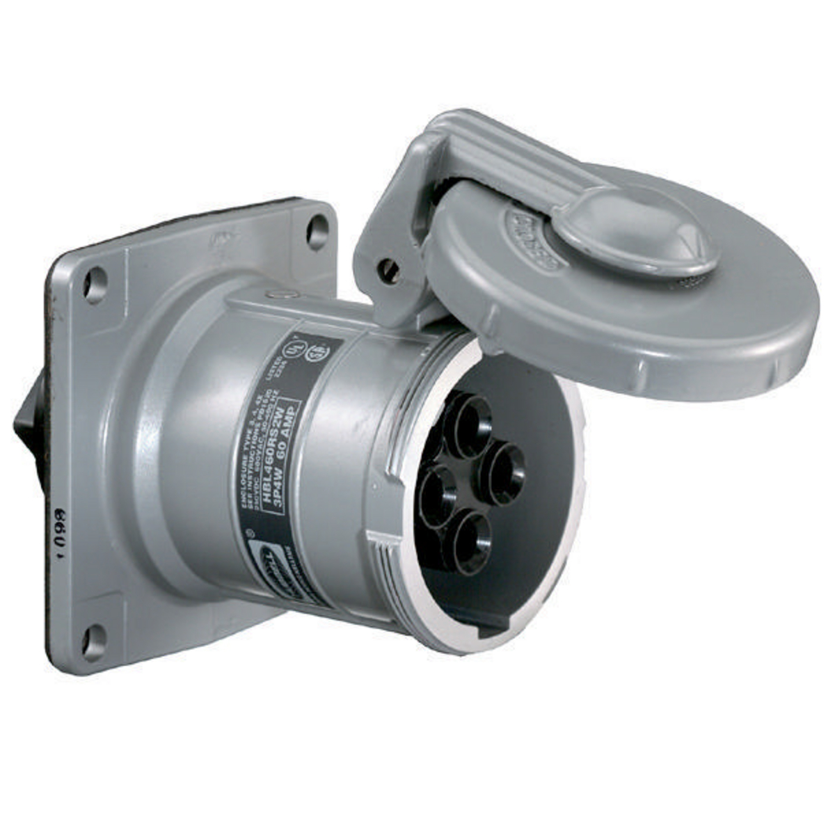 Product image for HUB HBL530RS1W RECEPTACLE 30A 4P5W FLIP COVER STYLE 1