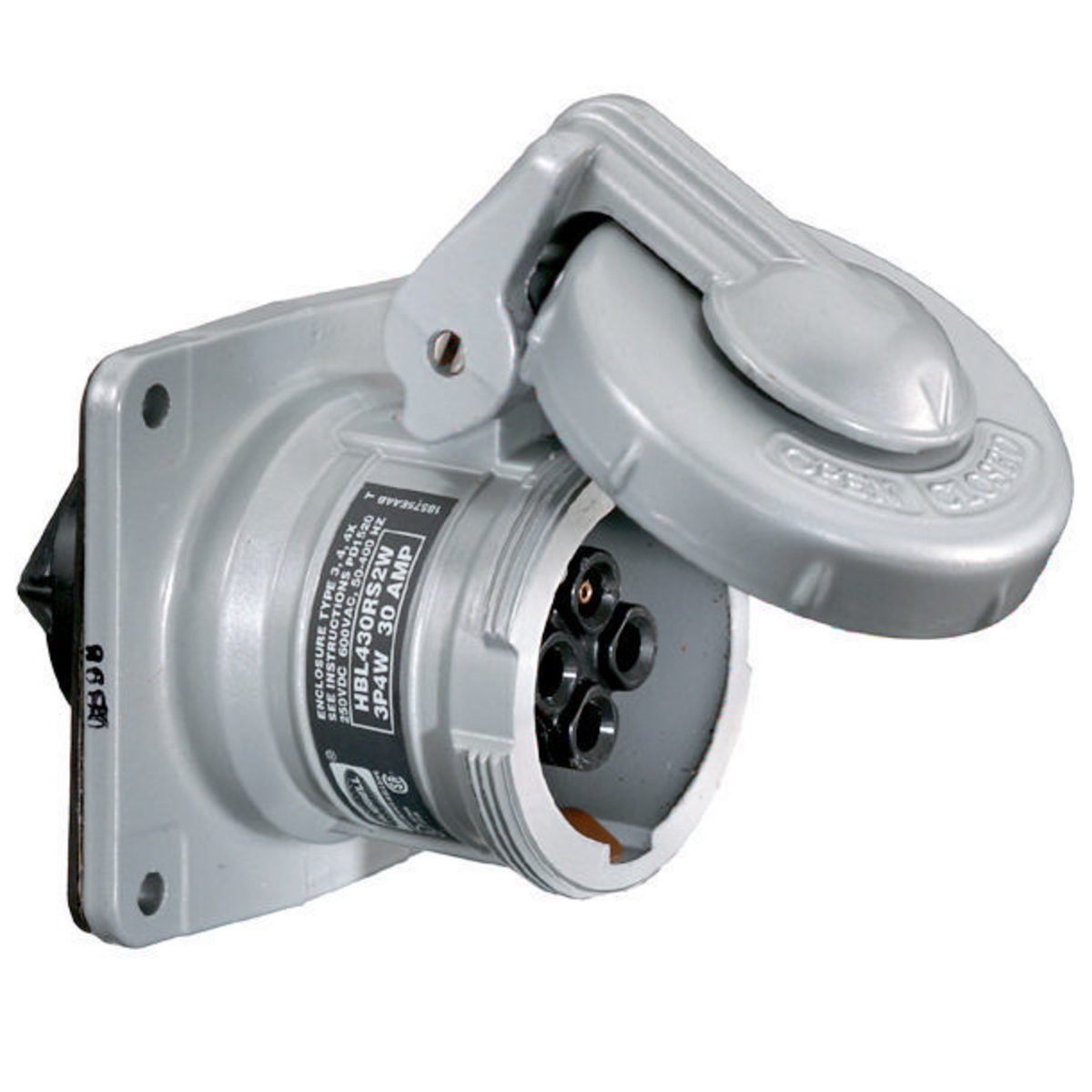 Product image for Receptacle 2 pole 3 wire 60A 600V style II reversed service