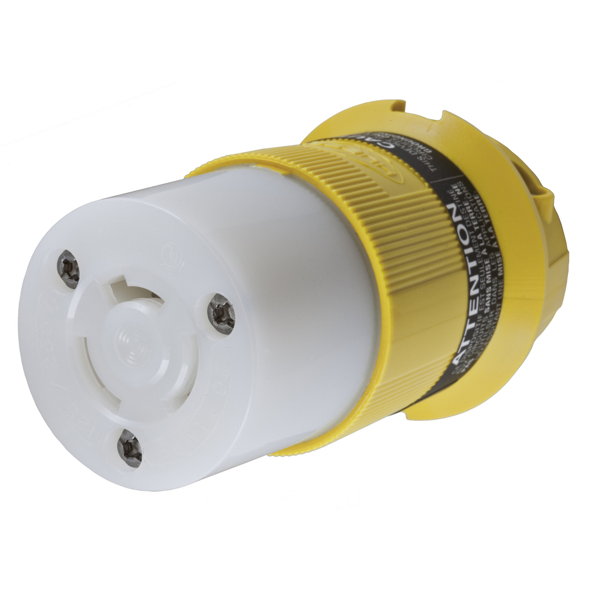 Product image for Connector nylon 3P3W 125/250VAC 20A yellow
