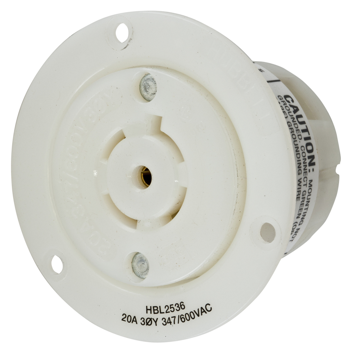 Product image for Receptacle flange flush nyl 4P5W 20A L23-20R wht