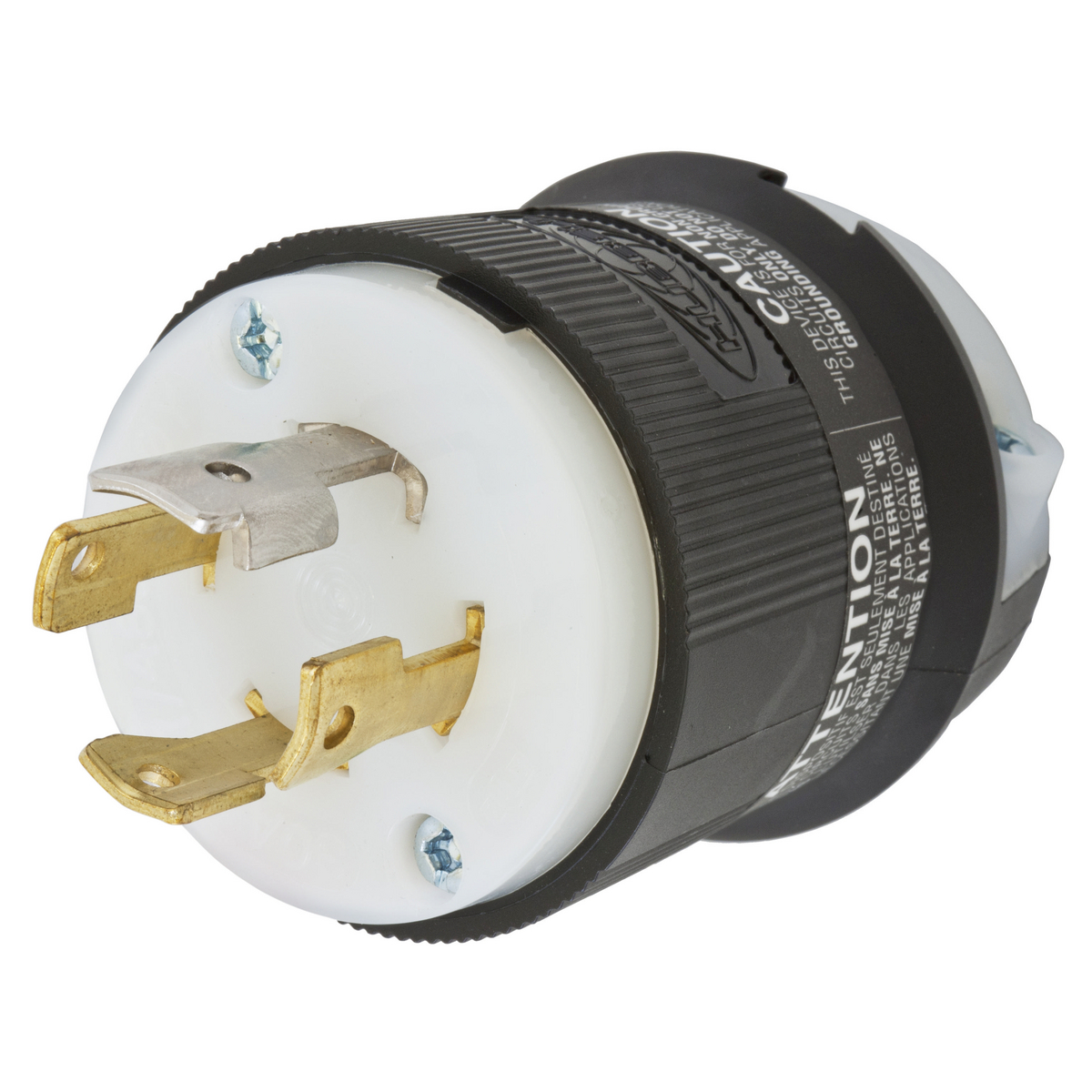 Product image for Plug nylon 4P4W 3..Y 277/480V 30A L19-20P blk/wht