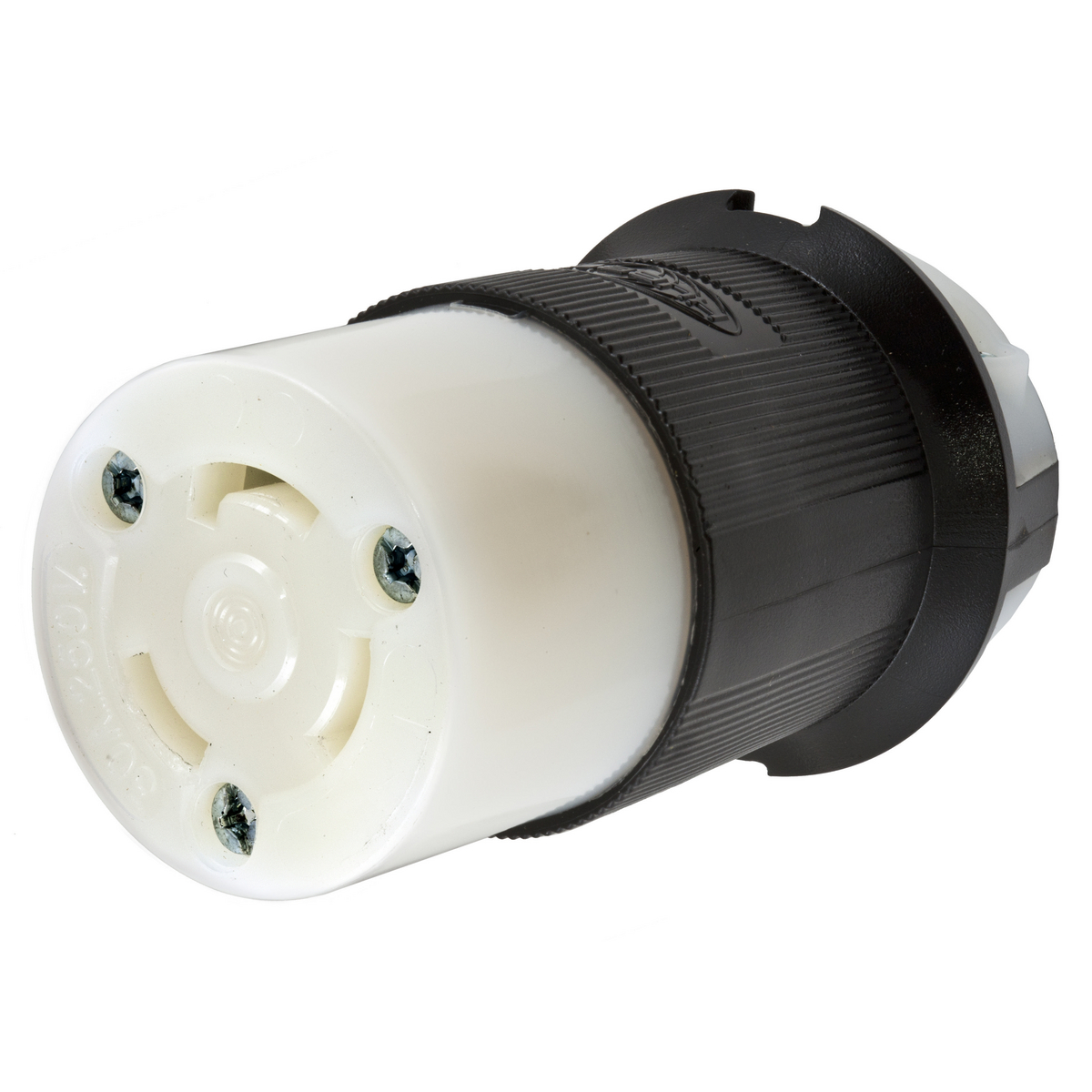 Product image for Connector twist-lock 2-pole 3-wire 30A 250V black/white