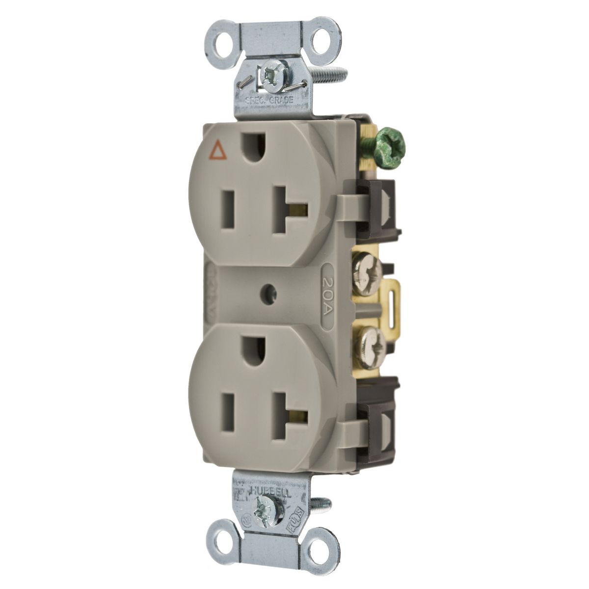 Product image for Receptacle 2 pole 20A 125V gray