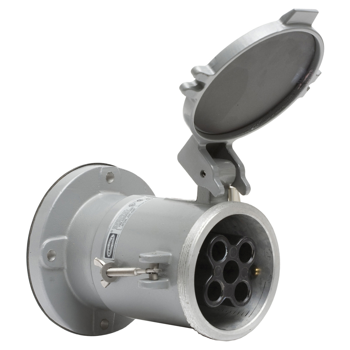 Product image for Connector dockside 4-pole 5-wire metallic 200A 600V grey