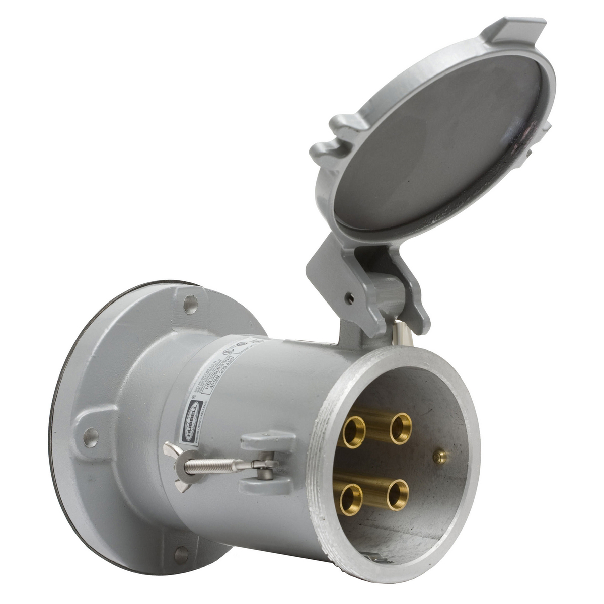 Product image for Inlet power 4-pole metallic 200A 600VAC grey