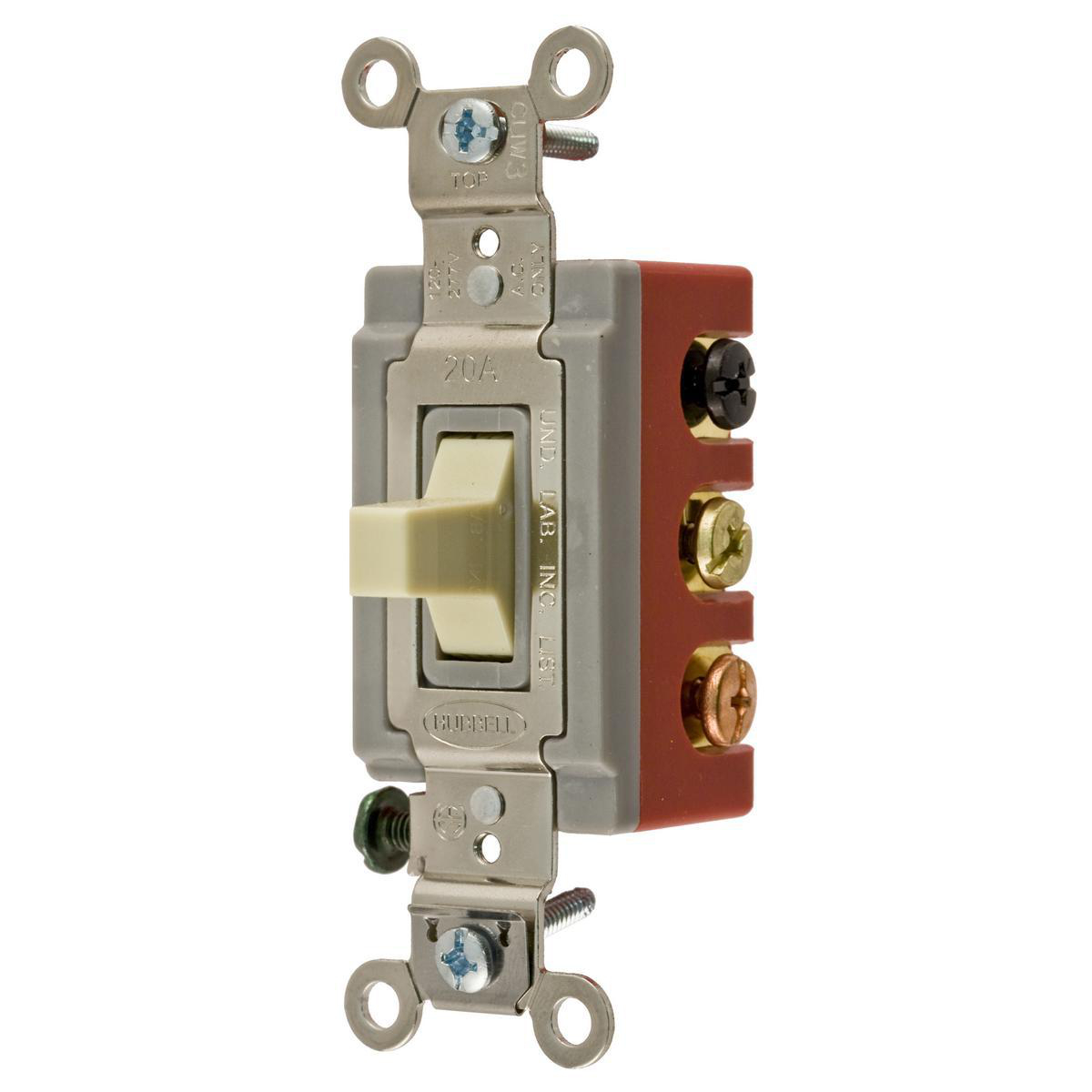 Product image for Switch toggle back-side wire 2P2D 277V 20A ivory