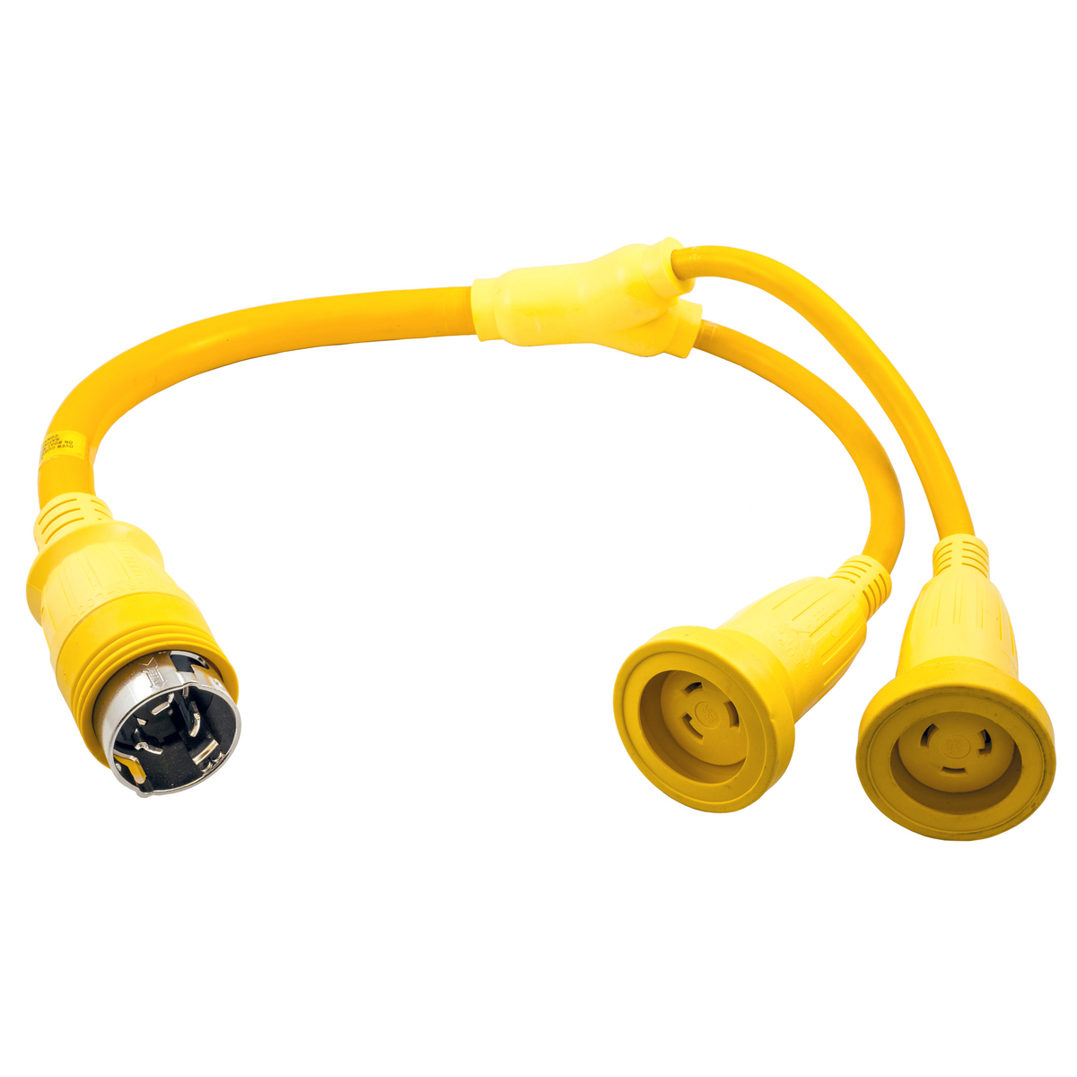 Product image for Adaptor Y-style 3-pole 4-wire male & 2-pole 3-wire female 50/30A 125/250V yellow