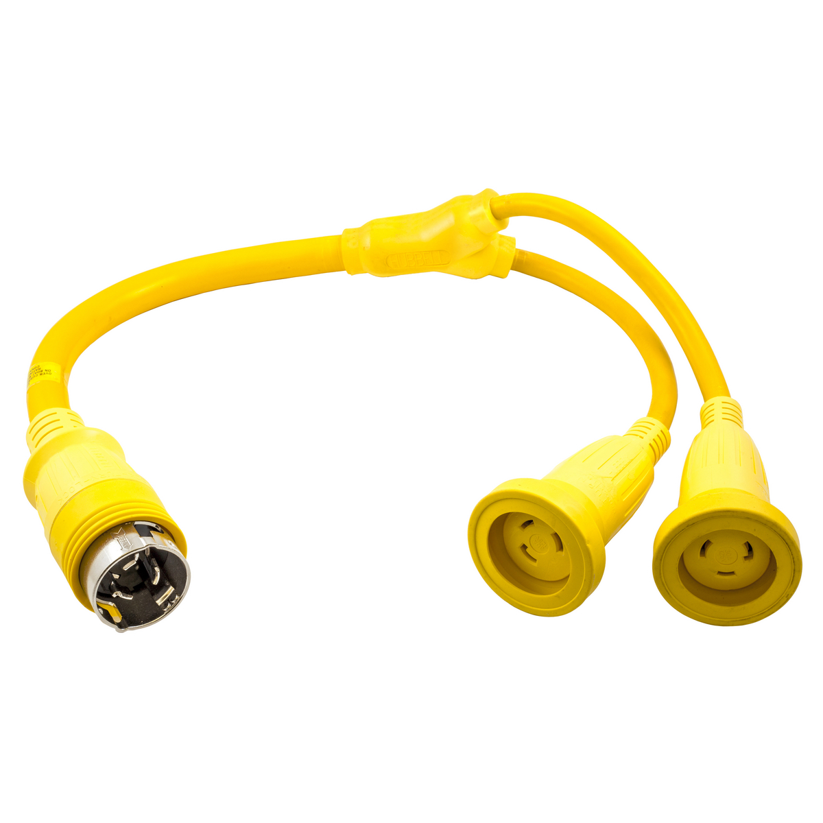 Product image for Adaptor Y-style 2-pole 3-wire male to female 50/30A 125V yellow
