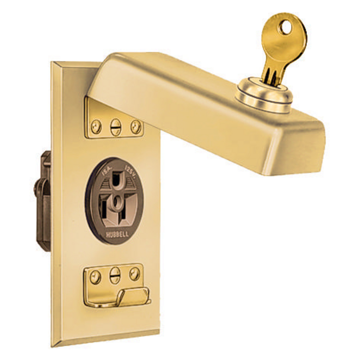 Product image for Plate locking cover brass for 1.39in receptacle
