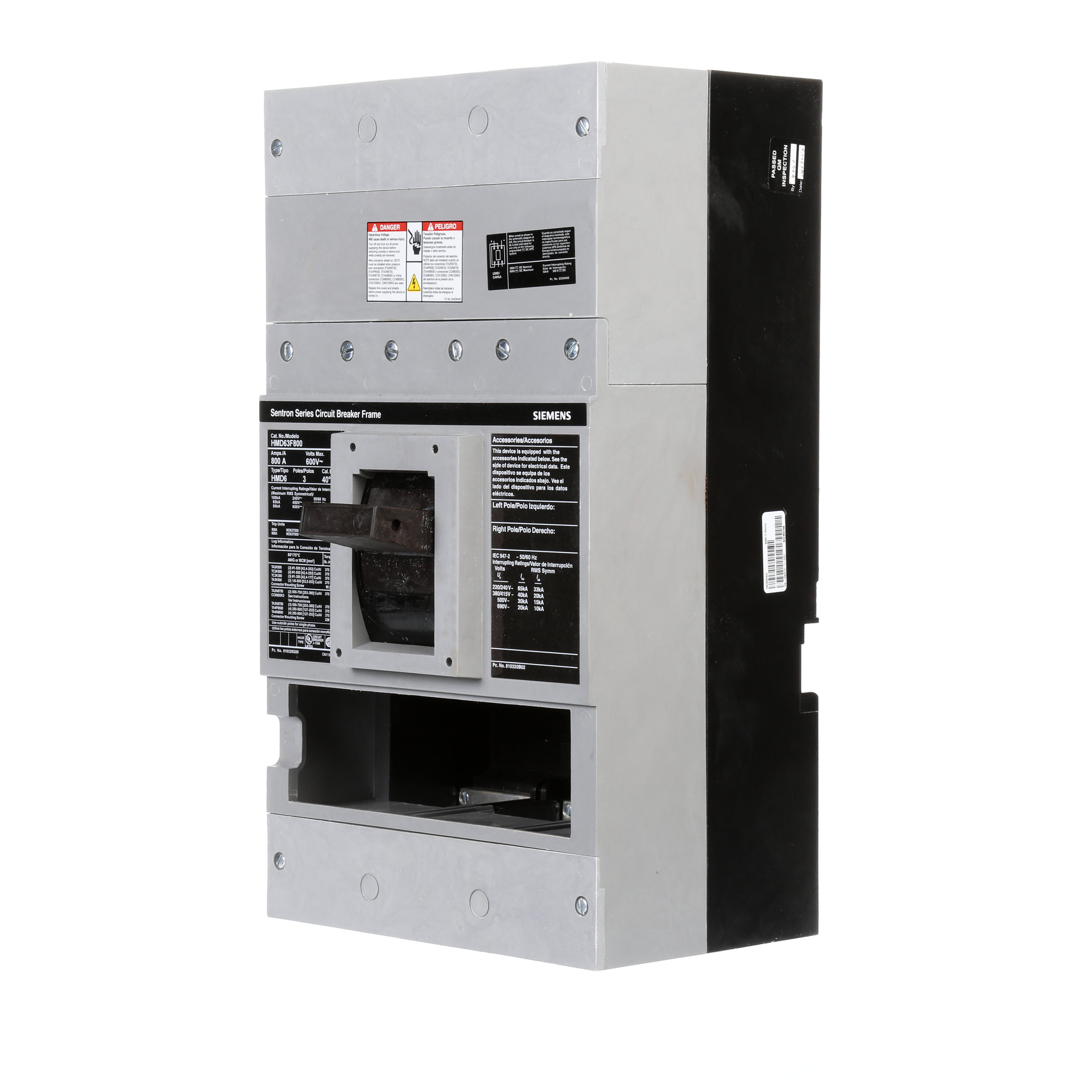 Product image for Breaker circuit 3-pole molded case HMD6 50kA 800A 600V